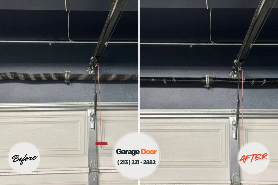 Before and after: garage door repair Churchville, NY